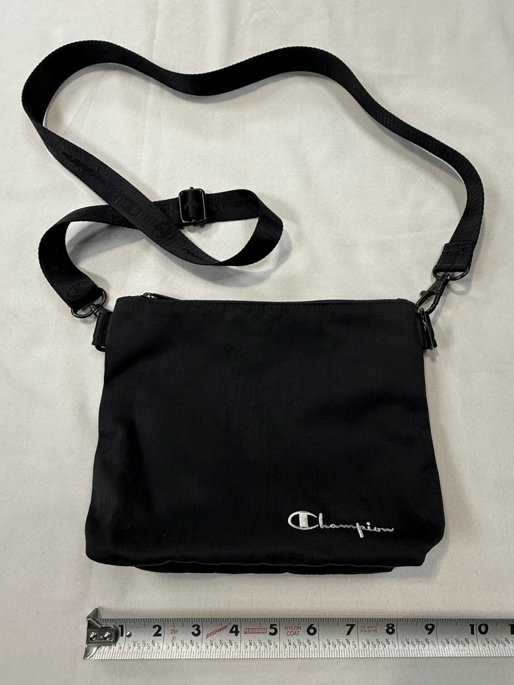 Champion Black Crossbody Bag with White Logo